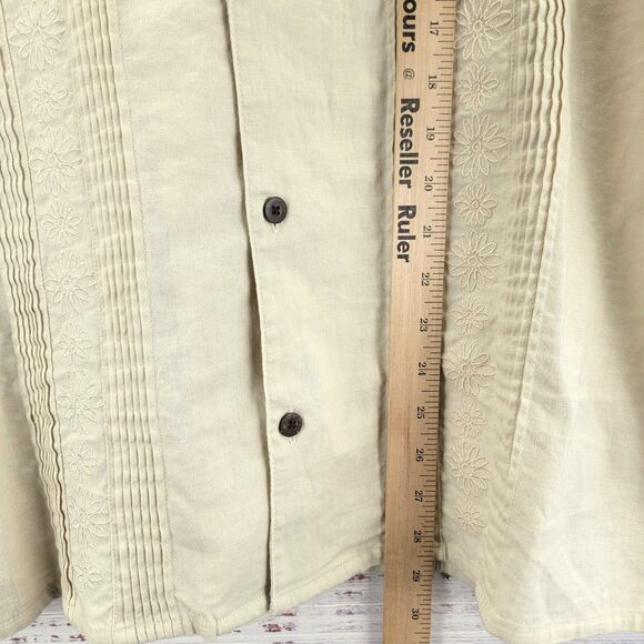 Dandy Del Mar Brisa Shirt Men's Sz XL Beige Casual Button Down Linen Blend EUC! - Picture 3 of 9